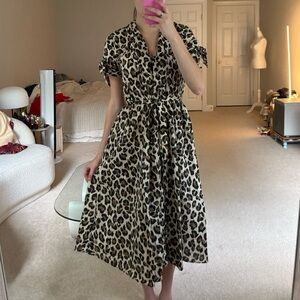 Zara cheetah leopard Print Midi Dress